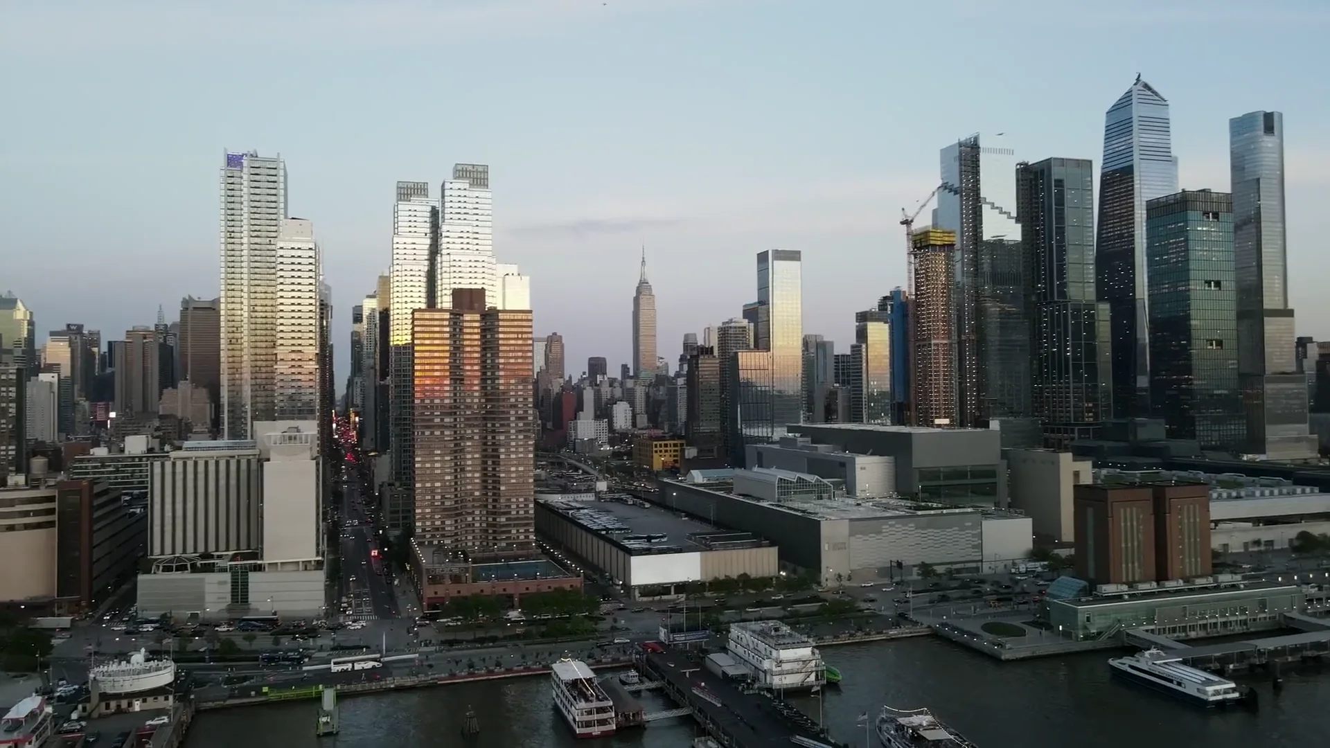 New York skyline at dusk