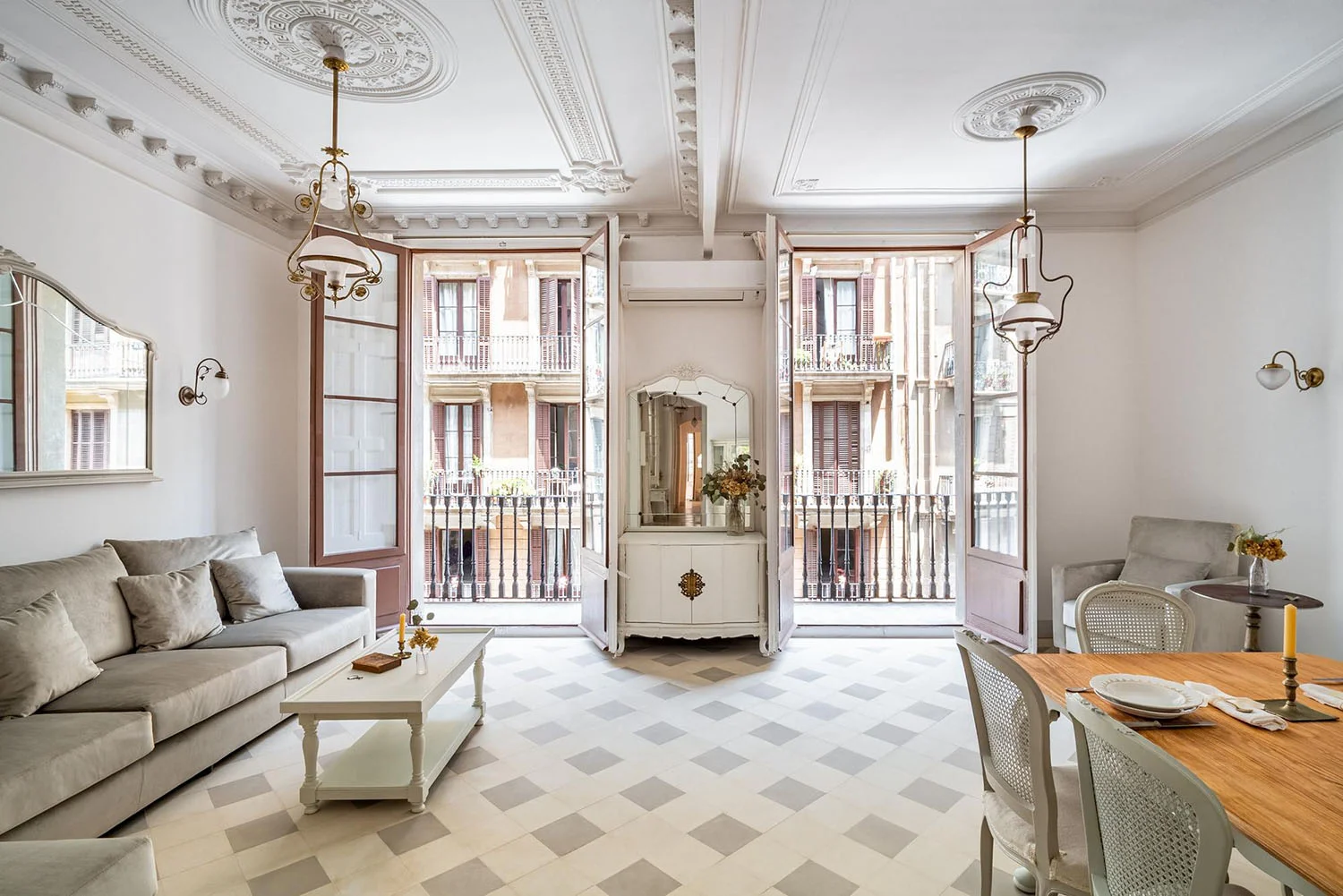 Elegant classic interior with decorative molding